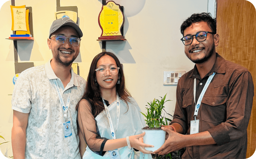 Team member working on AI annotation projects